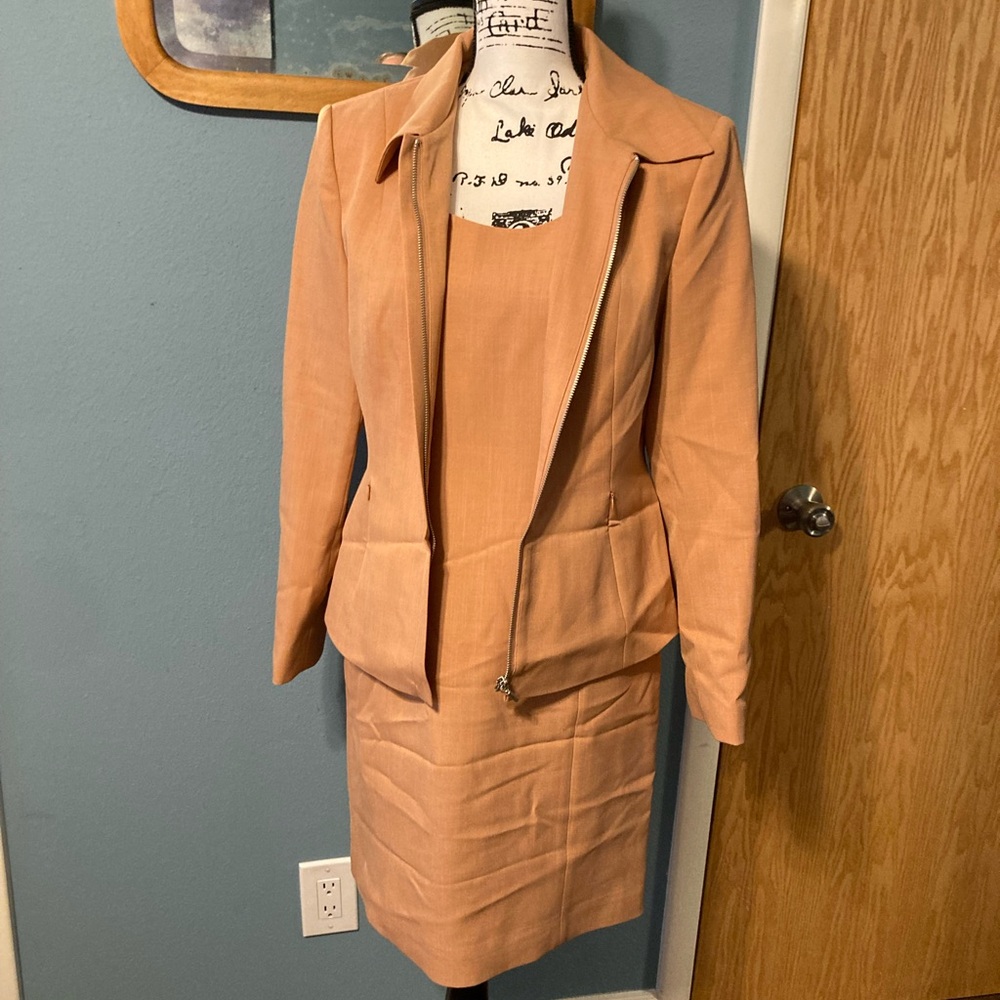 Tailored Peach Women's Suit Jacket with Matching Dress